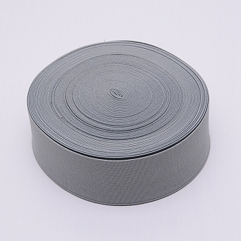 Polyester Flat Elastic Rubber Band, Webbing Garment Sewing Accessories, Gray, 50mm