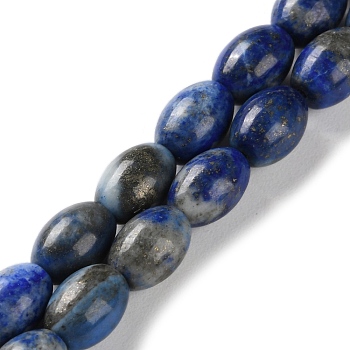 Natural Lapis Lazuli Beads Strands, Rice, 9x6mm, Hole: 1mm, about 44pcs/strand, 15.94 inch(40.5cm)