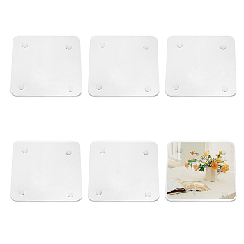 Acrylic Organic Glass Coasters, Non Slip, Sturdy Beverage Coasters Square, Clear, 10x10x0.65cm