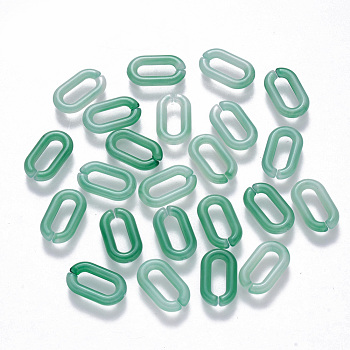 Acrylic Linking Rings, Quick Link Connectors, For Jewelry Cable Chains Making, Imitation Gemstone Style, Oval, Aquamarine, 14x8.5x2.5mm, Inner Diameter: 9x3mm, about 3360pcs/500g