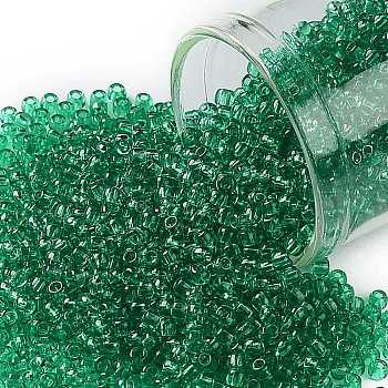 TOHO Round Seed Beads, Japanese Seed Beads, (72) Transparent Beach Glass Green, 11/0, 2.2mm, Hole: 0.8mm, about 1110pcs/bottle, 10g/bottle