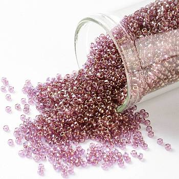 TOHO Round Seed Beads, Japanese Seed Beads, (203) Gold Luster Light Amethyst, 11/0, 2.2mm, Hole: 0.8mm, about 1110pcs/bottle, 10g/bottle