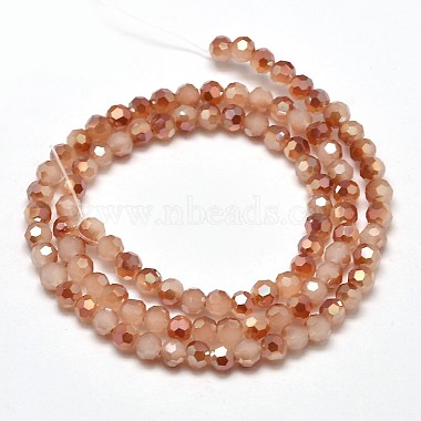 Faceted Round Half Rainbow Plated Imitation Jade Electroplate Glass Beads Strands(X-EGLA-J130-HR05)-2