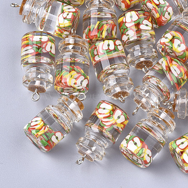 Platinum Colorful Bottle Iron+Glass Pendants