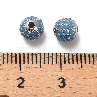 Perles de zircone cubiques en argent sterling 925 plaquées rhodium(STER-H110-24A-02P)-3