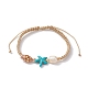 Natural Shell & Pearl & Synthetic Turquoise Braided Bead Bracelets(BJEW-JB09914)-3