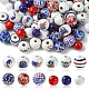 75Pcs 12 Styles Independence Day Theme Wood European Beads(WOOD-FS0001-22)-1