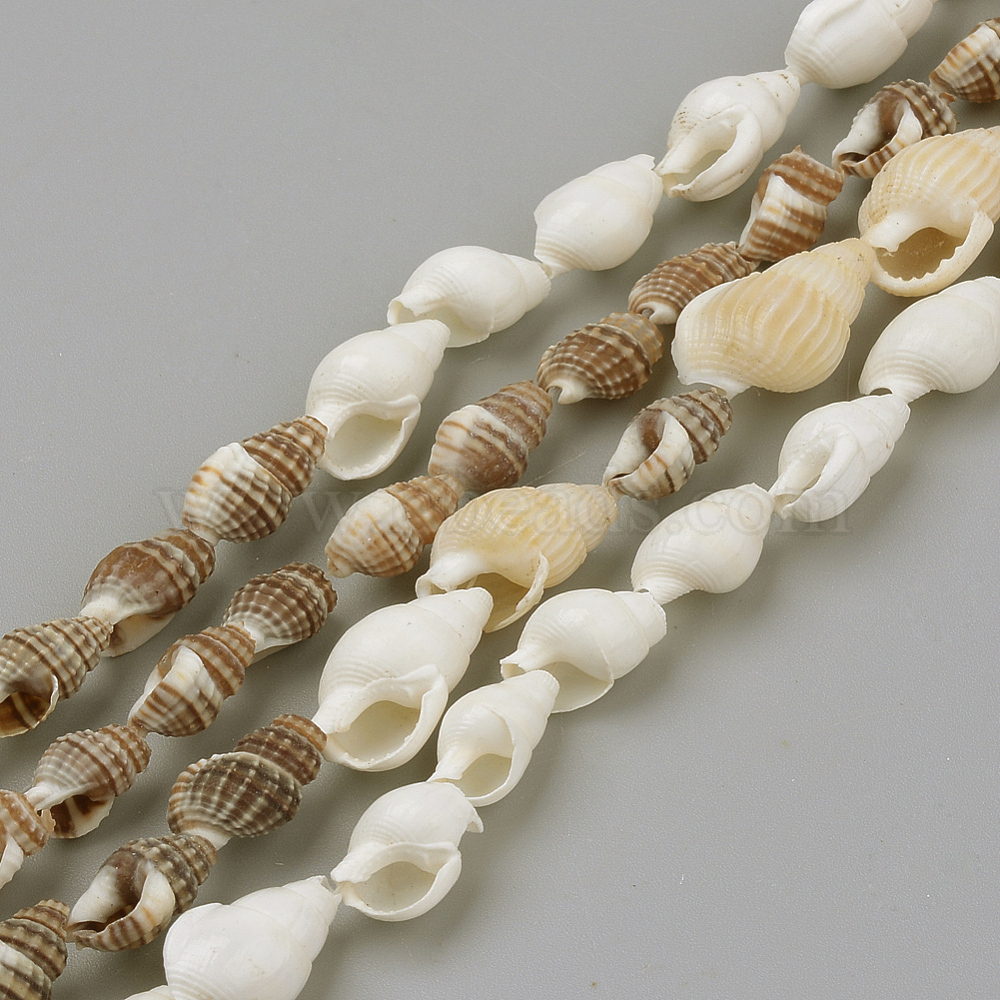 One Natural Sea Shell Beads Strand--Jewelry Beads--About 63Beads 