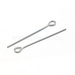 Tarnish Resistant 304 Stainless Steel Eye Pin, Stainless Steel Color, 26mm, Pin: 0.6mm, Hole: 2mm, about 5000pcs/bag(STAS-E013-0.6x26mm)