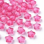 Transparent Acrylic Beads, Bead in Bead, Faceted, Star, Camellia, 10.5x11x7mm, Hole: 2mm, about 1280pcs/500g(TACR-S152-01A-705)
