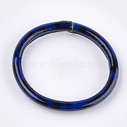 (Jewelry Parties Factory Sale)Silicone Bangles/Key Rings, Covered with PU Leather, For Bangle Keychain Making, Blue, 3-1/8 inch(8cm)(BJEW-T008-02A)
