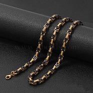 Titanium Steel Byzantine Chains Necklaces for Men, Golden, 17.72 inch(45cm)(FS-WG56795-97)