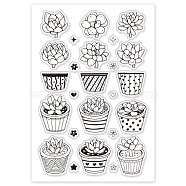 PVC Plastic Stamps, for DIY Scrapbooking, Photo Album Decorative, Cards Making, Stamp Sheets, Plants Pattern, 16x11x0.3cm(DIY-WH0167-56-132)