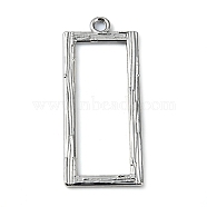 Rack Plating Alloy Pendants, Rectangle, Platinum, 33.5x13.5x1mm, Hole: 1.8mm(PALLOY-K023-10P)