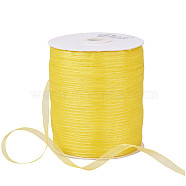 Organza Ribbon, Yellow, 1/4 inch(6mm), 500yards/Roll(457.2m/Roll)(RS6mmY015)
