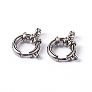 304 Stainless Steel Smooth Surface Spring Ring Clasps, Stainless Steel Color, 10x2mm, Hole: 2mm(X-STAS-D149-08)