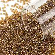 TOHO Round Seed Beads, Japanese Seed Beads, (162C) Transparent AB Topaz, 15/0, 1.5mm, Hole: 0.7mm, about 3000pcs/bottle, 10g/bottle(SEED-JPTR15-0162C)