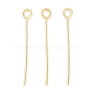 Brass Eye Pins, for Jewelry Making, Real 18K Gold Plated, 30x0.7mm, Hole: 1.6mm(KK-N254-48C-G)