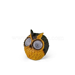 Creative Owl Resin Display Decorations, for Office Home Crafts Ornament, Goldenrod, 90x90x100mm(DJEW-PW0012-053C)