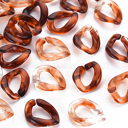 Acrylic Linking Rings, Quick Link Connectors, For Jewelry Curb Chains Making, Imitation Gemstone Style, Twist, Dark Red, 13x10x3mm, Inner Diameter: 4x7.5mm(SACR-N006-017D)