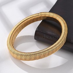 304 Stainless Steel Stretch Bangles, Golden, Inner Diameter: 2 inch(5.05cm), 9.5mm(BJEW-S161-03B-G)