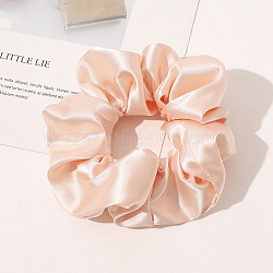 Satin Face Elastic Hair Accessories, for Girls or Women, Scrunchie/Scrunchy Hair Ties, PeachPuff, 120mm(OHAR-PW0007-43R)