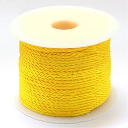 Braided Nylon Thread, Gold, 2mm, about 54.68 yards(50m)/roll(NWIR-R026-2.0mm-543)