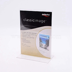 Acrylic Display Clip, T-shaped, Clear, 7.3x12.8x18.2cm(X-ODIS-WH0008-10A)