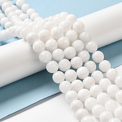 Natural Malaysia Jade Beads Strands, Dyed & Heated, Round, White, 4mm, Hole: 0.8mm, about 92pcs/strand, 15 inch(X-G-A146-4mm-B01)