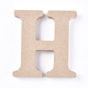 Letter Unfinished Wood Slices, Laser Cut Wood Shapes, for DIY Painting Ornament Christmas Home Decor Pendants, Letter.H, 100x94x15mm