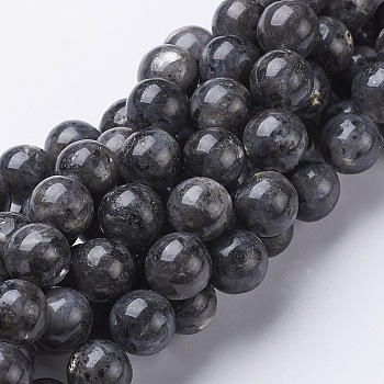 15.5 inch Natural Larvikite Beads Strands, Round, bead: 12mm, hole: 1mm, 34pcs/strand