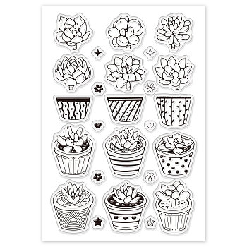 PVC Plastic Stamps, for DIY Scrapbooking, Photo Album Decorative, Cards Making, Stamp Sheets, Plants Pattern, 16x11x0.3cm