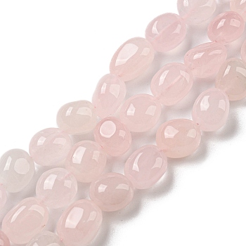 Natural Rose Quartz Beads Strands, Nuggets Tumbled Stone, 10~14x9~10x8~9mm, Hole: 1mm, about 35~36pcs/strand, 15.63''~15.79'' (39.7~40.1cm)