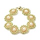 Bracelet lien fleur perle coquillage(BJEW-JB08084-03)-1