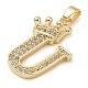 Rack Plating Brass Micro Pave Cubic Zirconia Pendants(KK-D535-01U-RS)-2