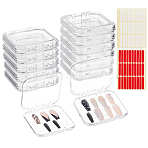 2 Sheets 2 Colors Double Side Adhesive Glue Sticky Tape For False Nail Tips, Nail Art Sticker, with 20Pcs Transparent Plastic Nail Art Tool Box, Mixed Color, 7.7~19x7.5~14x0.05~1.6cm(MRMJ-NB0001-28)