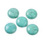 Dyed Synthetic Turquoise Cabochons, Flat Round, 27~28x6~8mm(G-B085-02A-01)