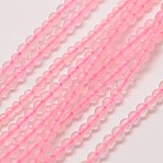 Natural Rose Quartz Round Bead Strands, 3mm, Hole: 0.8mm, about 126pcs/strand, 16 inch(X-G-A130-3mm-13)