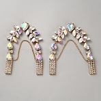 Alloy & Acrylic Rhinestone Boot Strap Chains, Shoe Decorations, Colorful, 100x44x3.5mm(AJEW-WH0609-106G-01)