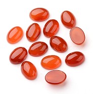Grade A Natural Red Agate Oval Cabochons, Dyed, Orange Red, 18x13x7mm(G-L394-10B-18x13mm)