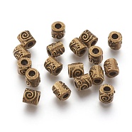Tibetan Style Alloy Beads, Column, Cadmium Free & Nickel Free & Lead Free, Antique Bronze, 6mm, Hole: 2.5mm(MLFH10235Y-NF)