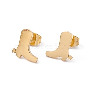 304 Stainless Steel Boot Shape Stud Earrings for Men Women, Golden, 9.5x10mm, Pin: 0.8mm(X-EJEW-E163-11G)