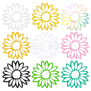 9 Sheets 9 Colors  Sun Flower Adhesive Paper Stickers, for Car & Notebooks, Mixed Color, 127x0.19mm, 1 sheet/color(STIC-GA0001-10)