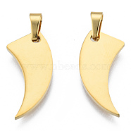 Ion Plating(IP) 201 Stainless Steel Pendants, with Stainless Steel Snap On Bails, Reaping Hook, Real 18K Gold Plated, 18.5x16x1.5mm, Hole: 3x4mm(STAS-N098-199LG)