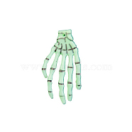 Glow in The Dark Plastic Hand Skeletons, Halloween Scary Decoration, Mischief Prop, Light Green, 75x40mm(LUMI-PW0001-163)
