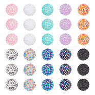 40Pcs 10 Colors Resin Rhinestone Beads, with Acrylic Round Beads Inside, for Bubblegum Jewelry, Mixed Color, 20x18mm, Hole: 2~2.5mm, 4pcs/color(RESI-AR0001-42)