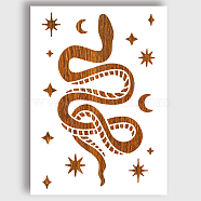 PET Hollow Out Drawing Painting Stencils, for DIY Scrapbook, Photo Album, Snake, 297x210mm(DIY-WH0421-0004)