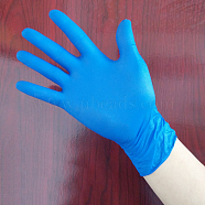 Disposable Rubber Gloves, Powder Free, Universal Cleaning Work Finger Gloves, Blue, Small Size, 25x8cm, 100pcs/bag(AJEW-E034-65S-A)