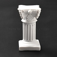 Resin Imitation Marble Pillars, Home Diaplay Decorations, Photography Props, White, 37x36x67mm(DJEW-H007-01A)
