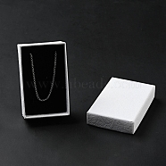 Texture Paper Necklace Gift Boxes, with Sponge Mat Inside, Rectangle, White, 8.1x5.1x2.7cm, Inner Diameter:4.6x7.3cm, Deep: 2.5cm(OBOX-G016-C04-A)